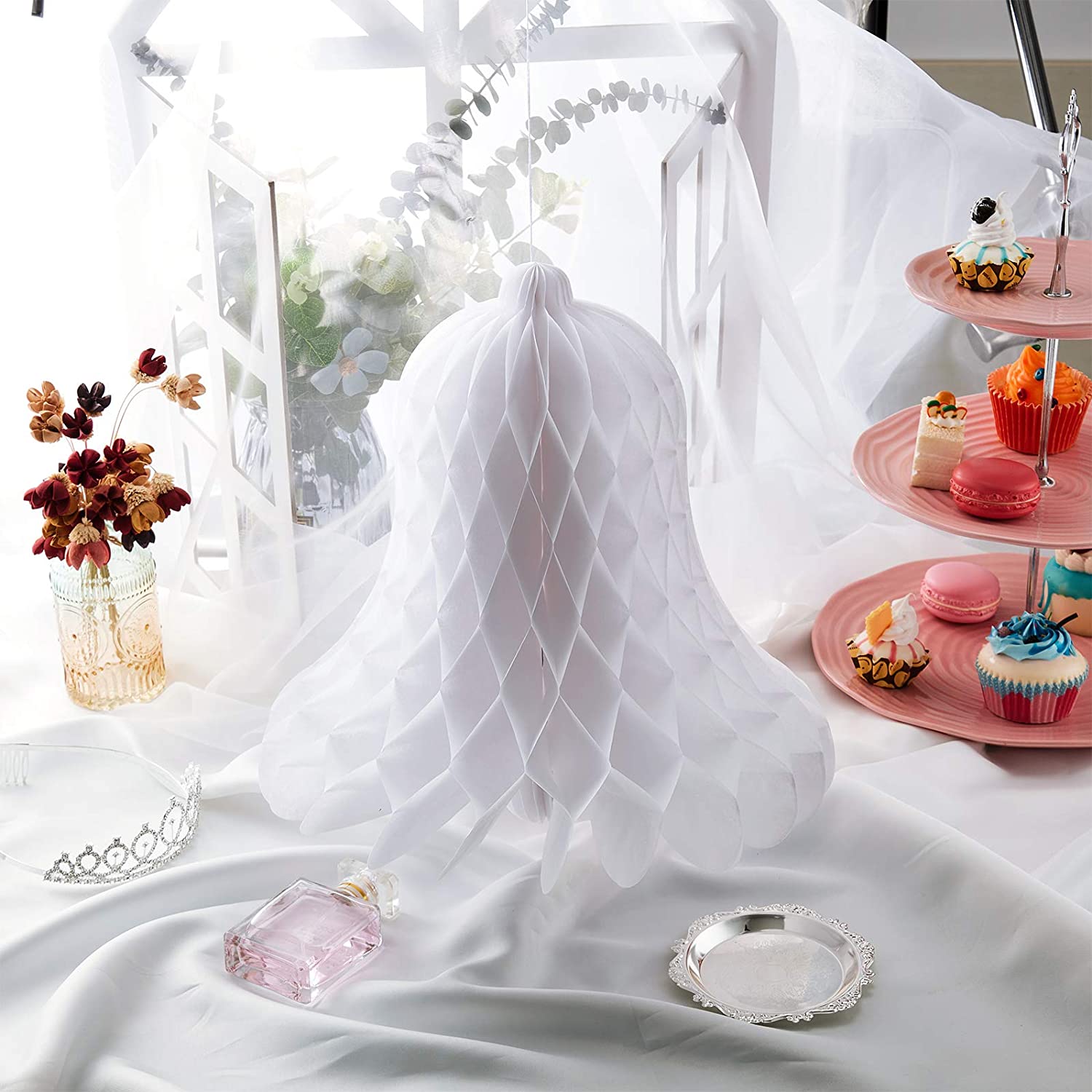 Paper Bells Hanging Honeycomb Wedding Bells