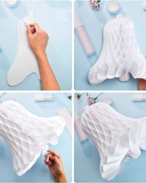 Paper Bells Hanging Honeycomb Wedding Bells