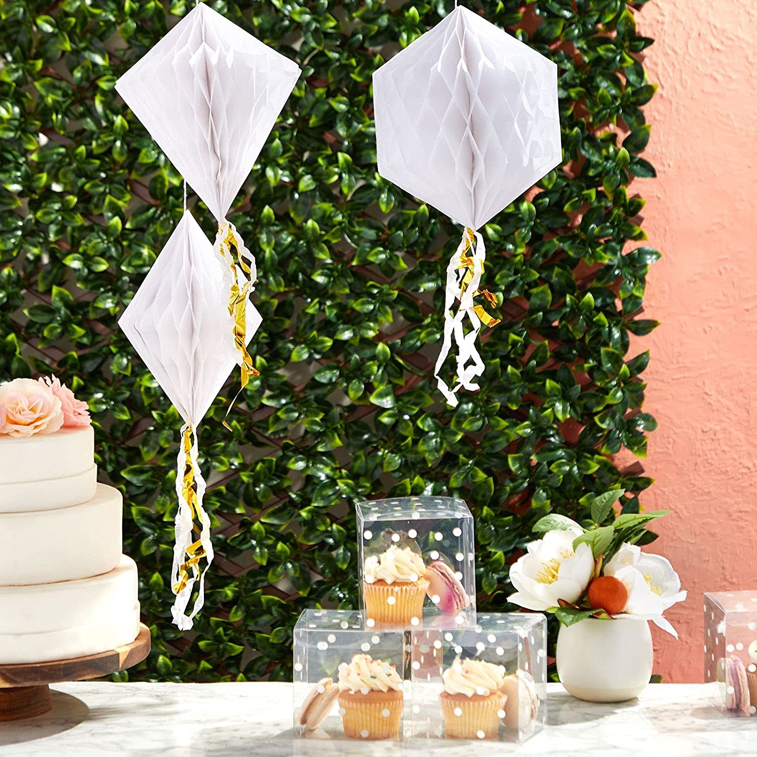 Honeycomb Diamond Decorations for Engagement Party