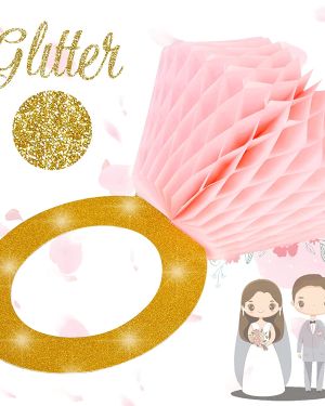 Engagement Party Honeycomb Ring Hanging Decorations