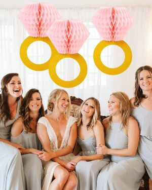 Engagement Party Honeycomb Ring Hanging Decorations