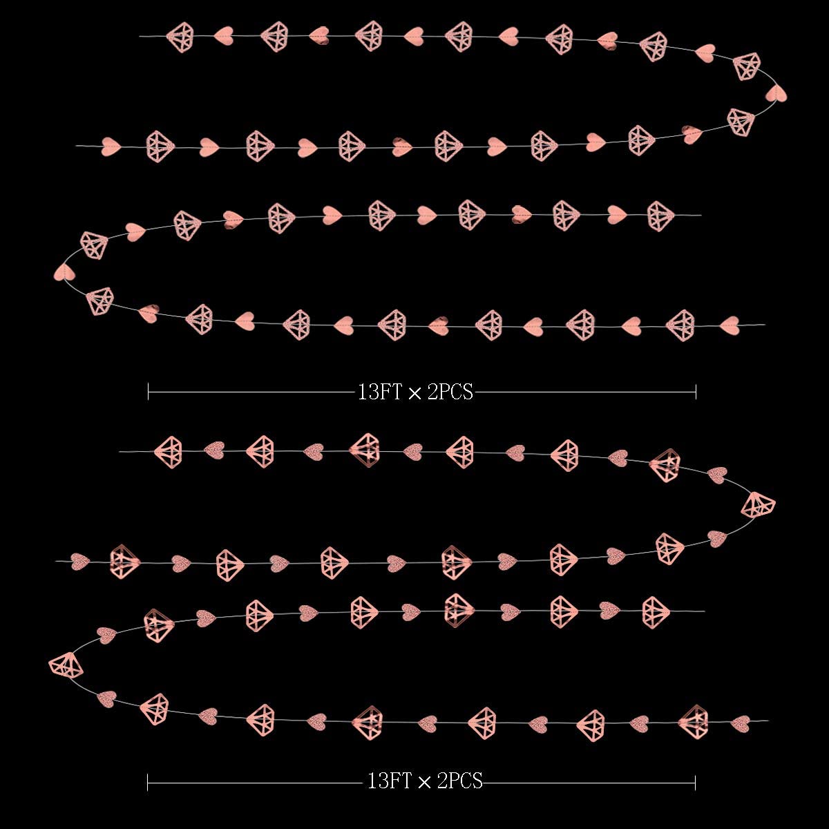 Hanging Paper Diamond Heart Backdrop Banner