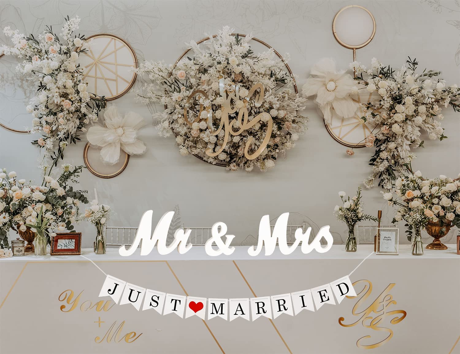 Mr and Mrs Sign & Just Married Banner