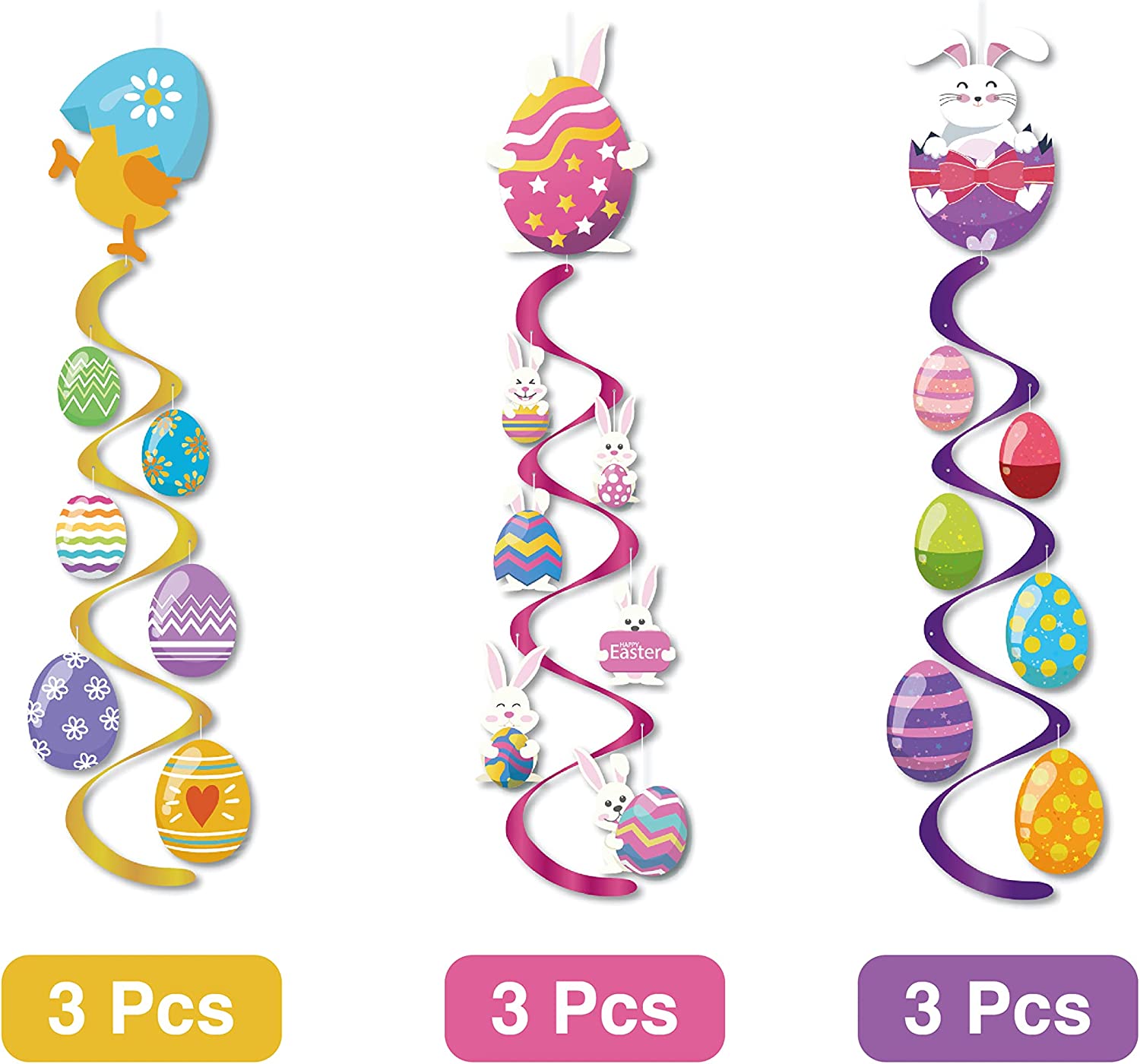 Easter Hanging Swirl Decorations
