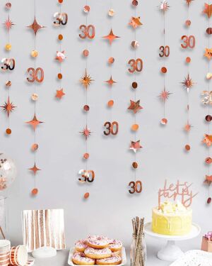 Number 30 Circle Dot Twinkle Star Garland