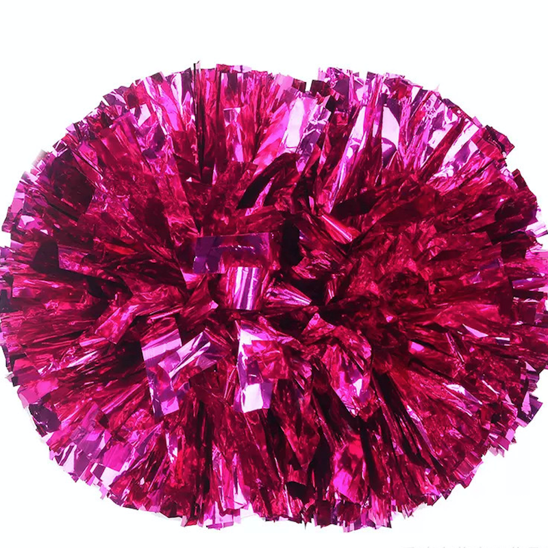 Pink Girls Flower Cheer Plastic Team Spirit Cheering Cheerleading Pom Poms Balls