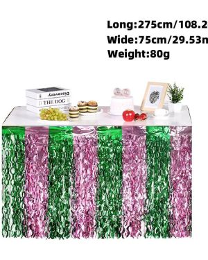 Foil Fringe Table Skirt Pink Tinsel Table Skirt Garland