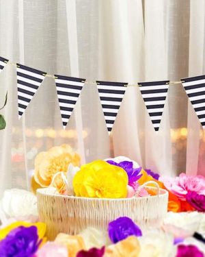 Black Striped Banner Pirate Pennant Decoration