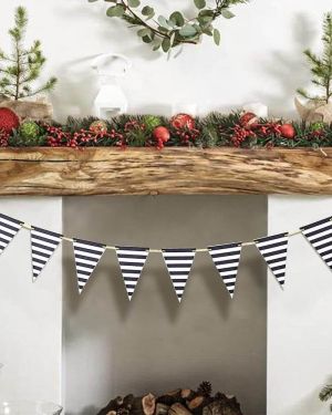 Black Striped Banner Pirate Pennant Decoration