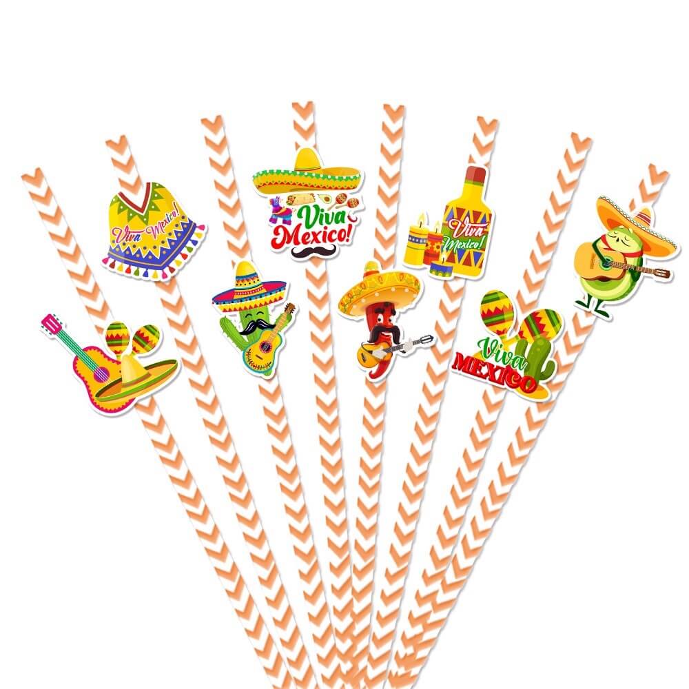 Mexican Straws for Fun Fiesta Taco Party Supplies