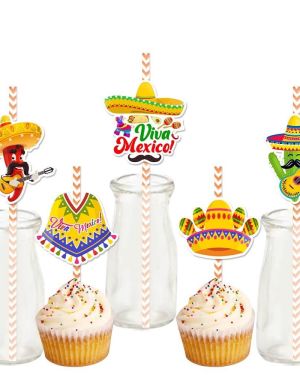 Mexican Straws for Fun Fiesta Taco Party Supplies