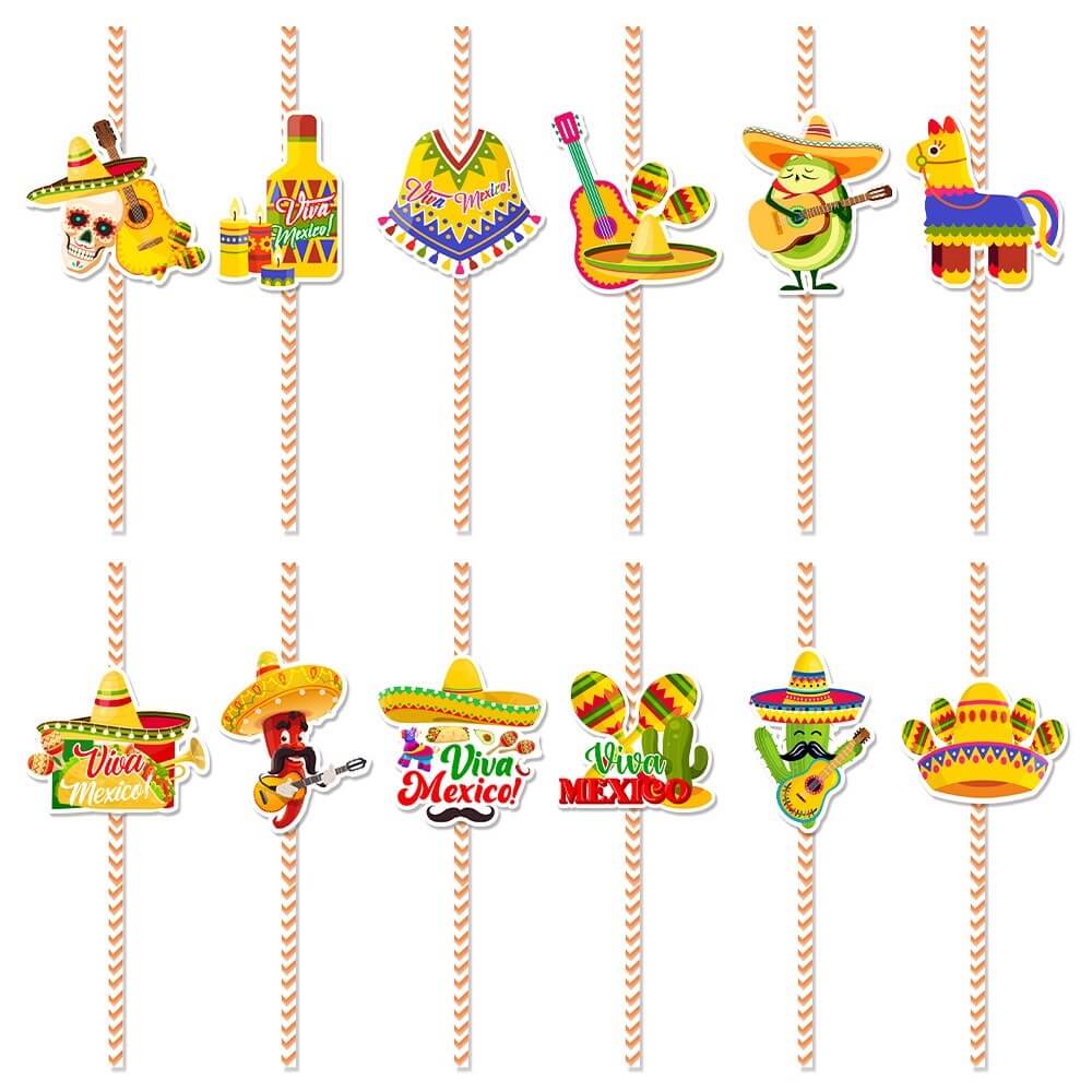 Mexican Straws for Fun Fiesta Taco Party Supplies