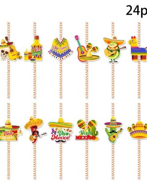 Mexican Straws for Fun Fiesta Taco Party Supplies