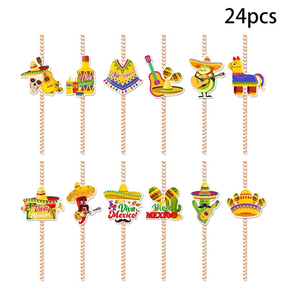 Mexican Straws for Fun Fiesta Taco Party Supplies