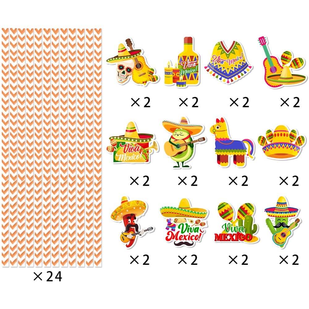 Mexican Straws for Fun Fiesta Taco Party Supplies